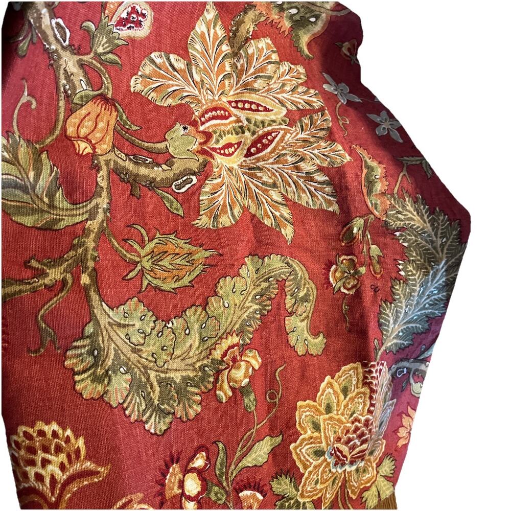 Schumacher Chalfont Fabric Linen in Color Paprika 46x25"